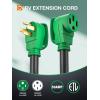 imageaddlon 50 Amp 25 Feet RVEV Extension Cord with Adapter 30M50F Heavy Duty 6381 STW AWG Gauge 4 Prong Power Cord NEMA 1450P to 1450R Tesla Model 3SXYBlackGreen ETL Listed