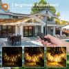 imageaddlon 56FT506 Solar String Lights Outdoor with Remote 27 Shatterproof G40 Bulbs Solar Powered ampamp USB Charging Patio Lights Dimmable Waterproof Solar String Lights for Outside Camping Backyard256FT