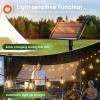 imageaddlon 56FT506 Solar String Lights Outdoor with Remote 27 Shatterproof G40 Bulbs Solar Powered ampamp USB Charging Patio Lights Dimmable Waterproof Solar String Lights for Outside Camping Backyard1006FT
