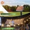 imageaddlon 56FT506 Solar String Lights Outdoor with Remote 27 Shatterproof G40 Bulbs Solar Powered ampamp USB Charging Patio Lights Dimmable Waterproof Solar String Lights for Outside Camping Backyard256FT