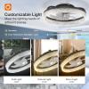 imageaddlon Ceiling Fans with Lights and Remote 20 Low Profile Ceiling Fans 30006000K Dimmable Modern Flush Mount LED Fan Light Fandelier Ceiling Fan for Bedroom Kitchen Living Room BlackBlack Honeycomb Crystal