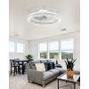 imageaddlon Ceiling Fans with Lights and Remote 20 Low Profile Ceiling Fans 30006000K Dimmable Modern Flush Mount LED Fan Light Fandelier Ceiling Fan for Bedroom Kitchen Living Room BlackWhite