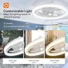 imageaddlon Ceiling Fans with Lights and Remote 20 Low Profile Ceiling Fans 30006000K Dimmable Modern Flush Mount LED Fan Light Fandelier Ceiling Fan for Bedroom Kitchen Living Room BlackWhite QS02
