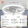 imageaddlon Ceiling Fans with Lights and Remote 20 Low Profile Ceiling Fans 30006000K Dimmable Modern Flush Mount LED Fan Light Fandelier Ceiling Fan for Bedroom Kitchen Living Room BlackWhite QS02