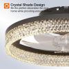 imageaddlon Ceiling Fans with Lights and Remote 20 Low Profile Ceiling Fans 30006000K Dimmable Modern Flush Mount LED Fan Light Fandelier Ceiling Fan for Bedroom Kitchen Living Room BlackBlack Honeycomb Crystal