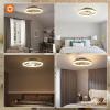 imageaddlon Ceiling Fans with Lights and Remote 20 Low Profile Ceiling Fans 30006000K Dimmable Modern Flush Mount LED Fan Light Fandelier Ceiling Fan for Bedroom Kitchen Living Room BlackBlack QS02