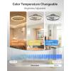 imageaddlon Ceiling Fans with Lights and Remote 20 Low Profile Ceiling Fans 30006000K Dimmable Modern Flush Mount LED Fan Light Fandelier Ceiling Fan for Bedroom Kitchen Living Room BlackBlack