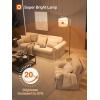 imageaddlon Floor Lamp for Living Room with 3 Color Temperatures Standing lamp with Linen lampshade for Bedroom Office Lamps with 9W LED Bulb Included  Brown with Beige ShadeBrown and Nickel  Beige Shade Remote