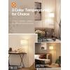 imageaddlon Floor Lamp for Living Room with 3 Color Temperatures Standing lamp with Linen lampshade for Bedroom Office Lamps with 9W LED Bulb Included  Brown with Beige ShadeBrass goldBeige Shade