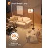 imageaddlon Floor Lamp for Living Room with 3 Color Temperatures Standing lamp with Linen lampshade for Bedroom Office Lamps with 9W LED Bulb Included  Brown with Beige ShadeBlackGray Shade
