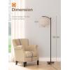 imageaddlon Floor Lamp for Living Room with 3 Color Temperatures Standing lamp with Linen lampshade for Bedroom Office Lamps with 9W LED Bulb Included  Brown with Beige ShadeBrownBeige Shade