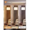 imageaddlon Floor Lamp for Living Room with 3 Color Temperatures Standing lamp with Linen lampshade for Bedroom Office Lamps with 9W LED Bulb Included  Brown with Beige ShadeBlackBeige Shade