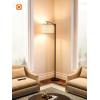 imageaddlon Floor Lamp for Living Room with 3 Color Temperatures Standing lamp with Linen lampshade for Bedroom Office Lamps with 9W LED Bulb Included  Brown with Beige ShadeBlack  Beige Shade Remote
