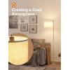 imageaddlon Floor Lamp for Living Room with 3 Color Temperatures Standing lamp with Linen lampshade for Bedroom Office Lamps with 9W LED Bulb Included  Brown with Beige ShadeBrass goldBeige Shade