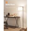 imageaddlon Floor Lamp for Living Room with 3 Color Temperatures Standing lamp with Linen lampshade for Bedroom Office Lamps with 9W LED Bulb Included  Brown with Beige ShadeBrownBeige Shade