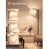imageaddlon Floor Lamp for Living Room with 3 Color Temperatures Standing lamp with Linen lampshade for Bedroom Office Lamps with 9W LED Bulb Included  Brown with Beige ShadeBlackGray Shade