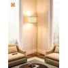 imageaddlon Floor Lamp for Living Room with 3 Color Temperatures Standing lamp with Linen lampshade for Bedroom Office Lamps with 9W LED Bulb Included  Brown with Beige ShadeBrass Gold  Beige Shade Remote