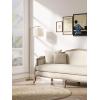 imageaddlon Floor Lamp for Living Room with 3 Color Temperatures Standing lamp with Linen lampshade for Bedroom Office Lamps with 9W LED Bulb Included  Brown with Beige ShadeBrass goldBeige Shade