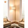 imageaddlon Floor Lamp for Living Room with 3 Color Temperatures Standing lamp with Linen lampshade for Bedroom Office Lamps with 9W LED Bulb Included  Brown with Beige ShadeBrown and Nickel  Beige Shade Remote