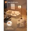imageaddlon Floor Lamp for Living Room with 3 Color Temperatures Standing lamp with Linen lampshade for Bedroom Office Lamps with 9W LED Bulb Included  Brown with Beige ShadeBlack  Beige Shade Remote