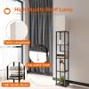 imageaddlon Floor Lamp with Shelves 5Tier Modern Shelf Floor Lamp with 3CCT LED Bulb Display Lamp for Living Room Bedroom and Office  Marble Texture ampamp Gold FrameBlack