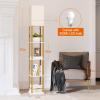 imageaddlon Floor Lamp with Shelves 5Tier Modern Shelf Floor Lamp with 3CCT LED Bulb Display Lamp for Living Room Bedroom and Office  Marble Texture ampamp Gold FrameGoldWhite