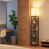 imageaddlon Floor Lamp with Shelves 5Tier Modern Shelf Floor Lamp with 3CCT LED Bulb Display Lamp for Living Room Bedroom and Office  Marble Texture ampamp Gold FrameBlack