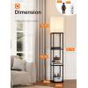 imageaddlon Floor Lamp with Shelves 5Tier Modern Shelf Floor Lamp with 3CCT LED Bulb Display Lamp for Living Room Bedroom and Office  Marble Texture ampamp Gold FrameBlackUSBType C