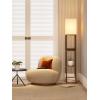 imageaddlon Floor Lamp with Shelves 5Tier Modern Shelf Floor Lamp with 3CCT LED Bulb Display Lamp for Living Room Bedroom and Office  Marble Texture ampamp Gold FrameBrownUSBType C