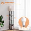 imageaddlon Floor Lamp with Shelves 5Tier Modern Shelf Floor Lamp with 3CCT LED Bulb Display Lamp for Living Room Bedroom and Office  Marble Texture ampamp Gold FrameBlack