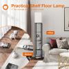 imageaddlon Floor Lamp with Shelves 5Tier Modern Shelf Floor Lamp with 3CCT LED Bulb Display Lamp for Living Room Bedroom and Office  Marble Texture ampamp Gold FrameBlack