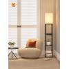 imageaddlon Floor Lamp with Shelves 5Tier Modern Shelf Floor Lamp with 3CCT LED Bulb Display Lamp for Living Room Bedroom and Office  Marble Texture ampamp Gold FrameBlackUSBType C