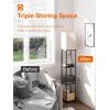 imageaddlon Floor Lamp with Shelves 5Tier Modern Shelf Floor Lamp with 3CCT LED Bulb Display Lamp for Living Room Bedroom and Office  Marble Texture ampamp Gold FrameBlack