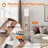 imageaddlon Floor Lamp with Shelves 5Tier Modern Shelf Floor Lamp with 3CCT LED Bulb Display Lamp for Living Room Bedroom and Office  Marble Texture ampamp Gold FrameGoldWhite