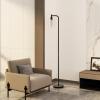 imageaddlon Floor Lamps for Living Room Bright Lighting with Seeded Glass lampshade Modern Bright Floor Lamp with LED Bulbs Industrial Standing lamp for beroom Tall Pole Lamps Office  BlackBlack Seeded Glass Shade