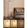 imageaddlon Floor Lamps for Living Room Bright Lighting with Seeded Glass lampshade Modern Bright Floor Lamp with LED Bulbs Industrial Standing lamp for beroom Tall Pole Lamps Office  BlackBlack with seeded shade Dimmable