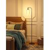 imageaddlon Floor Lamps for Living Room Bright Lighting with Seeded Glass lampshade Modern Bright Floor Lamp with LED Bulbs Industrial Standing lamp for beroom Tall Pole Lamps Office  BlackBlack with seeded shade Dimmable