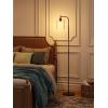 imageaddlon Floor Lamps for Living Room Bright Lighting with Seeded Glass lampshade Modern Bright Floor Lamp with LED Bulbs Industrial Standing lamp for beroom Tall Pole Lamps Office  BlackBlack Dimmable