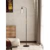 imageaddlon Floor Lamps for Living Room Bright Lighting with Seeded Glass lampshade Modern Bright Floor Lamp with LED Bulbs Industrial Standing lamp for beroom Tall Pole Lamps Office  BlackBlack Dimmable