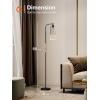 imageaddlon Floor Lamps for Living Room Bright Lighting with Seeded Glass lampshade Modern Bright Floor Lamp with LED Bulbs Industrial Standing lamp for beroom Tall Pole Lamps Office  BlackBlack Dimmable