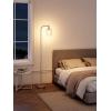 imageaddlon Floor Lamps for Living Room Bright Lighting with Seeded Glass lampshade Modern Bright Floor Lamp with LED Bulbs Industrial Standing lamp for beroom Tall Pole Lamps Office  BlackBrass GoldSeeded Glass Shade