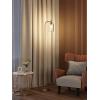 imageaddlon Floor Lamps for Living Room Bright Lighting with Seeded Glass lampshade Modern Bright Floor Lamp with LED Bulbs Industrial Standing lamp for beroom Tall Pole Lamps Office  BlackBrass GoldSeeded Glass Shade