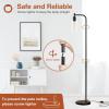 imageaddlon Floor Lamps for Living Room Bright Lighting with Seeded Glass lampshade Modern Bright Floor Lamp with LED Bulbs Industrial Standing lamp for beroom Tall Pole Lamps Office  BlackMatte Black