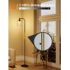 imageaddlon Floor Lamps for Living Room Bright Lighting with Seeded Glass lampshade Modern Bright Floor Lamp with LED Bulbs Industrial Standing lamp for beroom Tall Pole Lamps Office  BlackBlack Dimmable