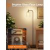 imageaddlon Floor Lamps for Living Room Bright Lighting with Seeded Glass lampshade Modern Bright Floor Lamp with LED Bulbs Industrial Standing lamp for beroom Tall Pole Lamps Office  BlackMatte Black