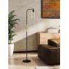 imageaddlon Floor Lamps for Living Room Bright Lighting with Seeded Glass lampshade Modern Bright Floor Lamp with LED Bulbs Industrial Standing lamp for beroom Tall Pole Lamps Office  BlackBlack Dimmable