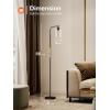 imageaddlon Floor Lamps for Living Room Bright Lighting with Seeded Glass lampshade Modern Bright Floor Lamp with LED Bulbs Industrial Standing lamp for beroom Tall Pole Lamps Office  BlackBlack with seeded shade Dimmable