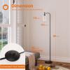 imageaddlon Floor Lamps for Living Room Bright Lighting with Seeded Glass lampshade Modern Bright Floor Lamp with LED Bulbs Industrial Standing lamp for beroom Tall Pole Lamps Office  BlackMatte Black