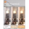 imageaddlon Floor lamp with 2 USB 1 Outlet and Drawer 3 Color Temperatures LED Bulb 9W Sofa lamp with White lampshade Display Floor lamp with Shelves for Living Room Bedroom and Office  BrownBrownBlack
