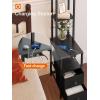 imageaddlon Floor lamp with 2 USB 1 Outlet and Drawer 3 Color Temperatures LED Bulb 9W Sofa lamp with White lampshade Display Floor lamp with Shelves for Living Room Bedroom and Office  BrownBlackNight Light